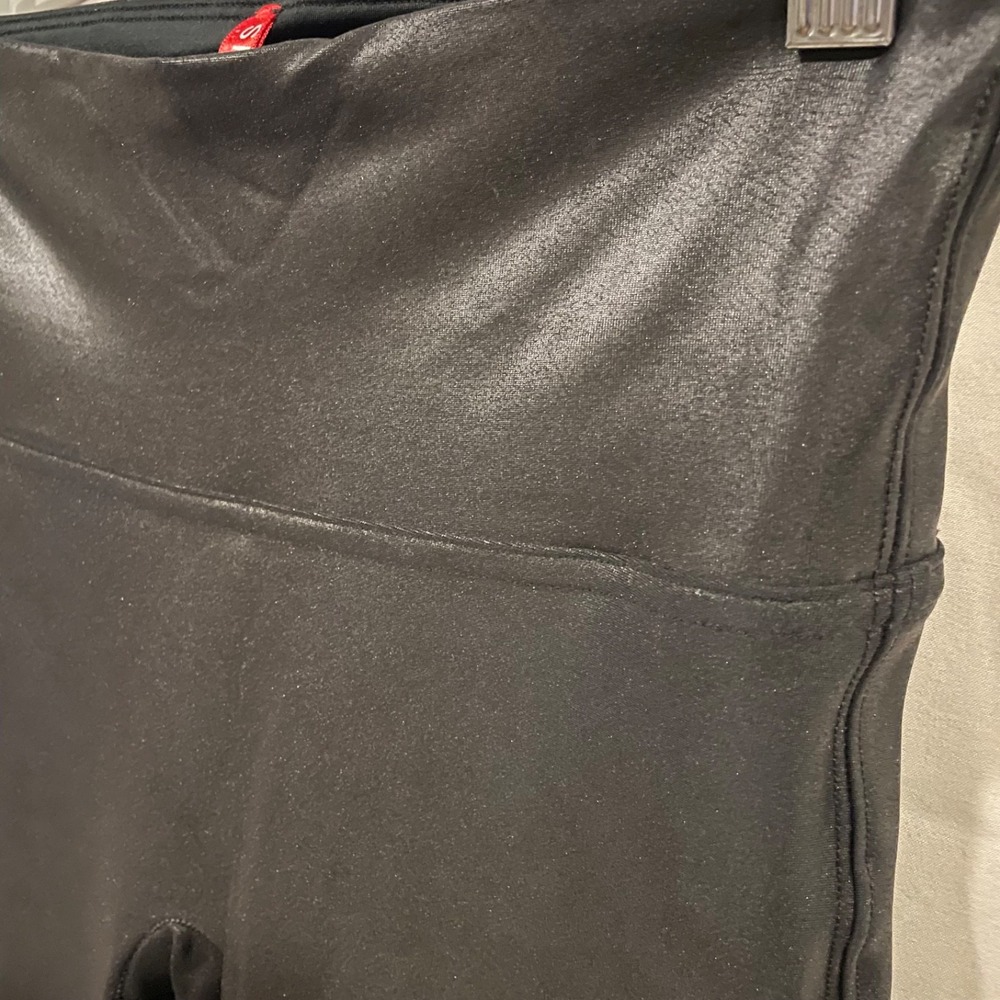 Spanx Faux Leather Leggings Women's‎ Size S High Waist Black Shiny Stretch